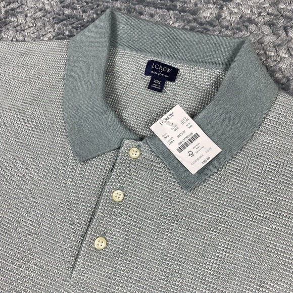 J. Crew Factory Other - J Crew Shirt Mens XXL Green Basketweave Knit Sweater Polo Short Sleeve NEW
